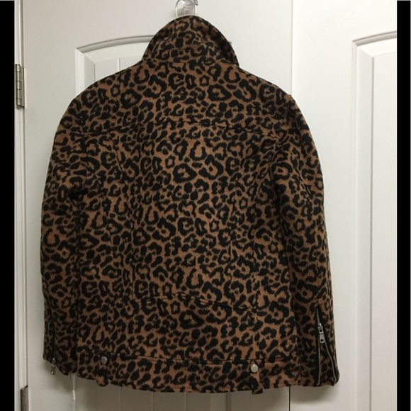 🎁NWT Avec Les Filles Leopard Wool Blend Coat S - Picture 8 of 9